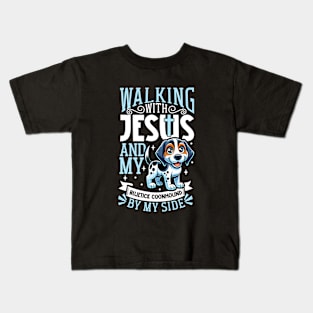 Jesus and dog - Bluetick Coonhound Kids T-Shirt